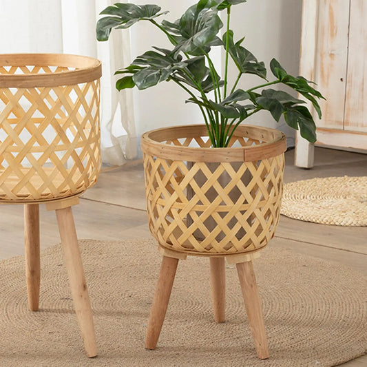 Handwoven Rattan Flower Pot Stand