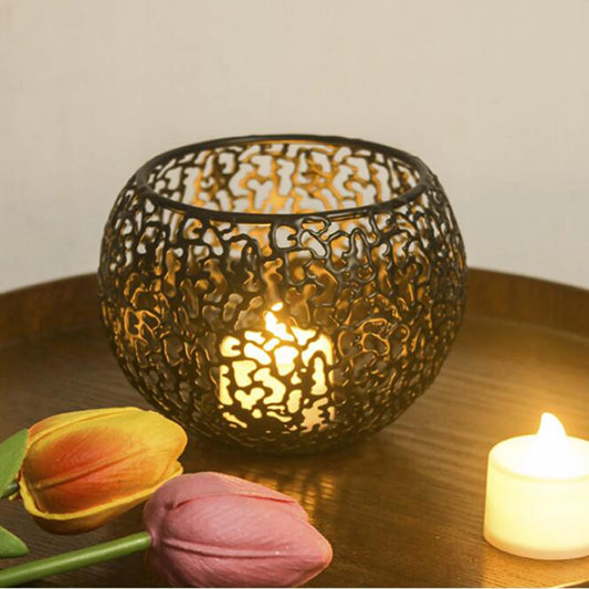 Geometric Iron Tea Light Candle Holder