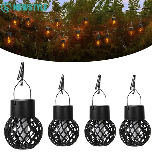 4PC Solar Flickering Flame String Lights