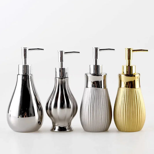 Silver-Plated Ceramic Soap Dispenser