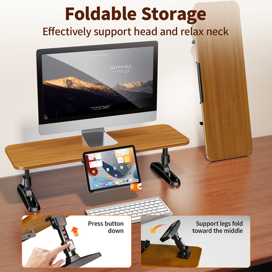 Oatsbasf Wooden Adjustable Monitor Stand