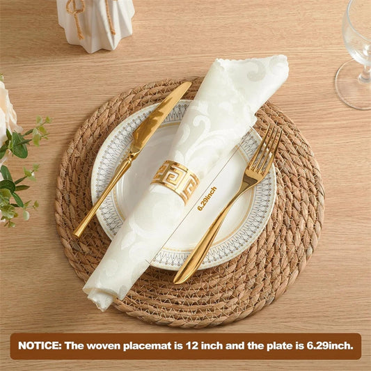 LMETJMA Round Woven Placemats