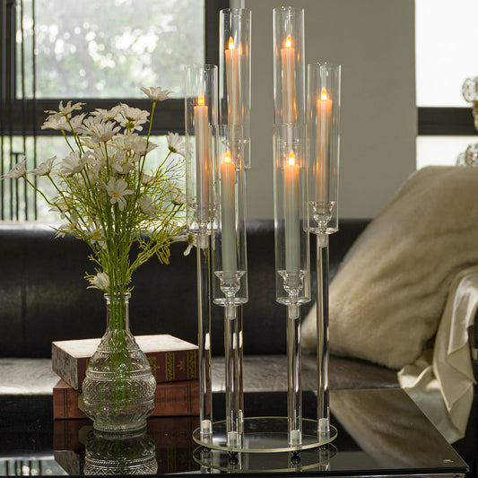 10pcs 6-Arm Clear Candelabras