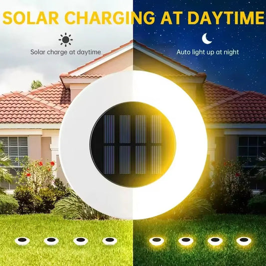 1/4 Pack Solar Ground Lights – LED Lawn & Landscape Outdoor Floor Lamp