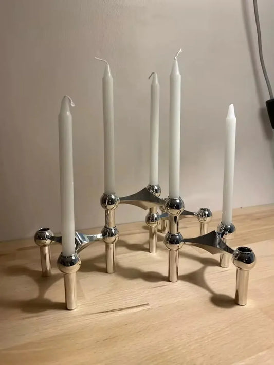 Nordic Silver Molecular Candle Holder