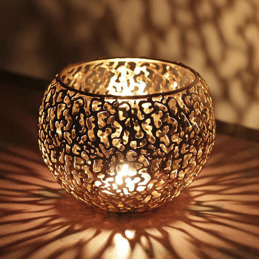 Geometric Iron Tea Light Candle Holder
