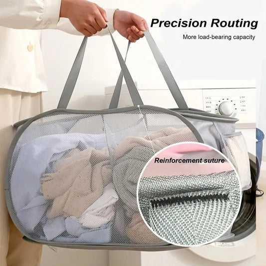 Foldable Mesh Laundry & Shower Storage Bag – Portable Travel & Home Organizer