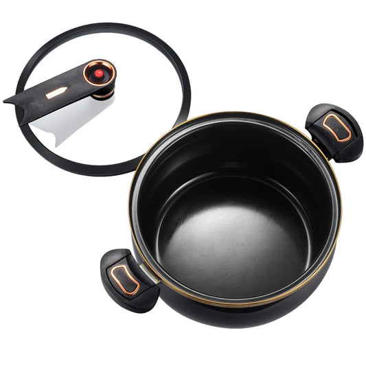 1pc 7L Chubby Micro-Pressure Pot – 26cm Multi-Functional Non-Stick Stew Pot, Induction & Gas Compatible