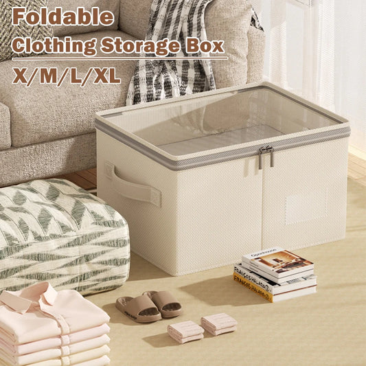 Large Foldable Clothing Storage Box with Lid