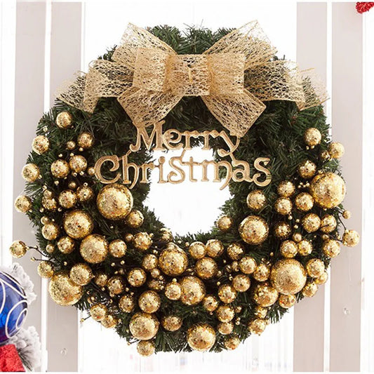 Rattan Christmas Wreath – 30/40cm Door & Window Holiday Decor