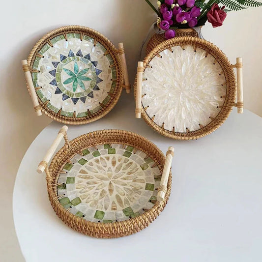 Vintage Rattan Woven Tray