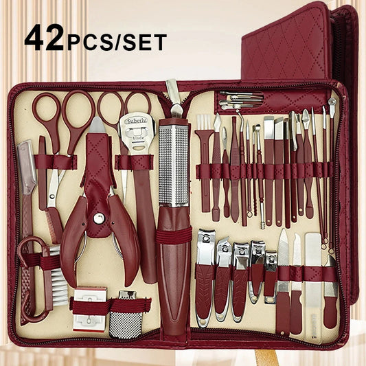 42-Piece Stainless Steel Manicure & Pedicure Kit