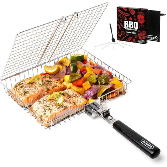 Folding Stainless Steel BBQ Grill Basket