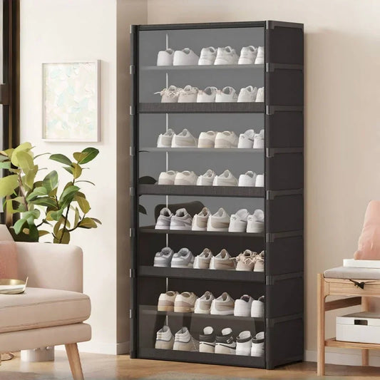 Multilayer Shoe Rack Cabinet – Dustproof, Transparent, Space-Saving Organizer Shelf