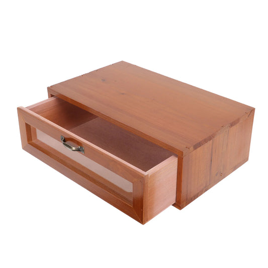 Vintage Wooden Monitor Riser with Drawer