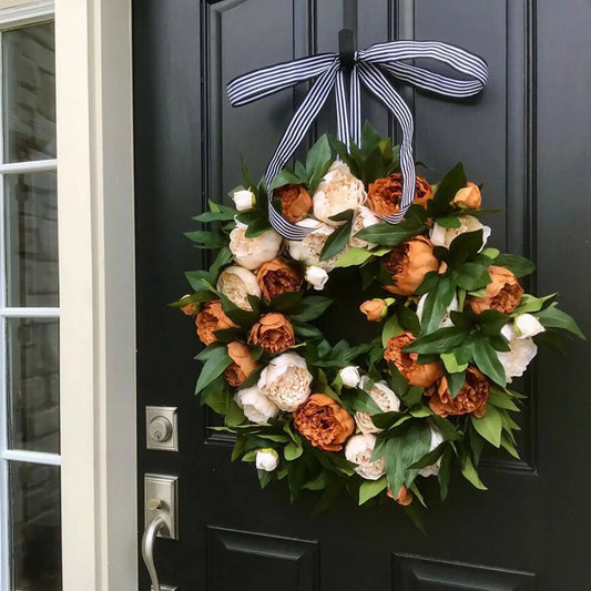 Peony Spring Wreath – Large Silk Flower Door & Wall Decor