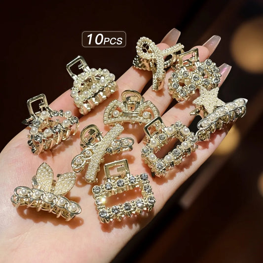 Alloy Rhinestone Hair Clips – Small Fashionable Hair Grab Accessories