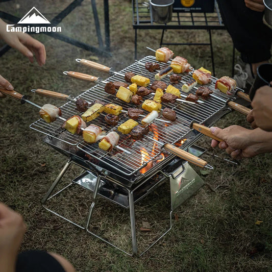 CAMPINGMOON Large Folding Portable BBQ Grill