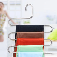 5-Tier Stainless Steel Pants Hanger – Space-Saving Multi-Layer Closet Organizer