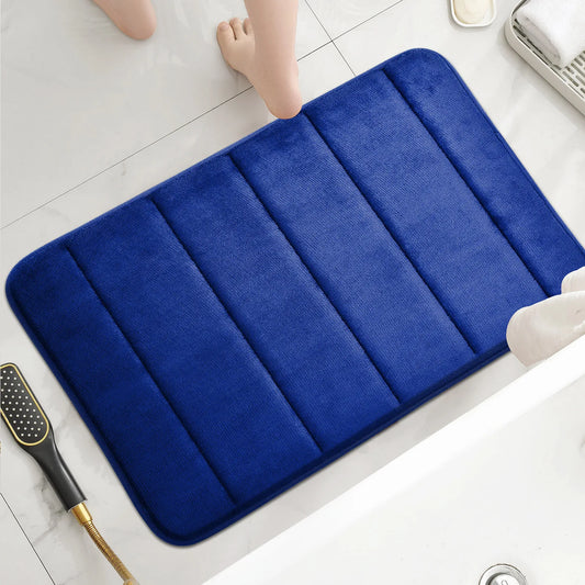 Geometric Coral Velvet Bath Mat