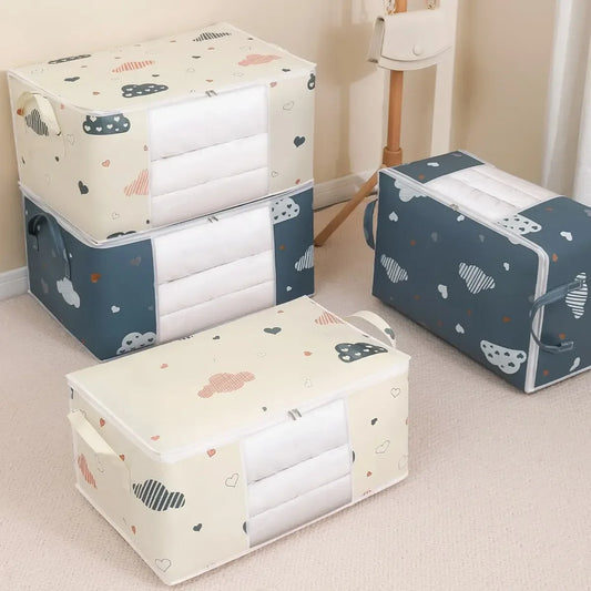 Large Capacity Clothes Storage Bag with Zipper & Handle