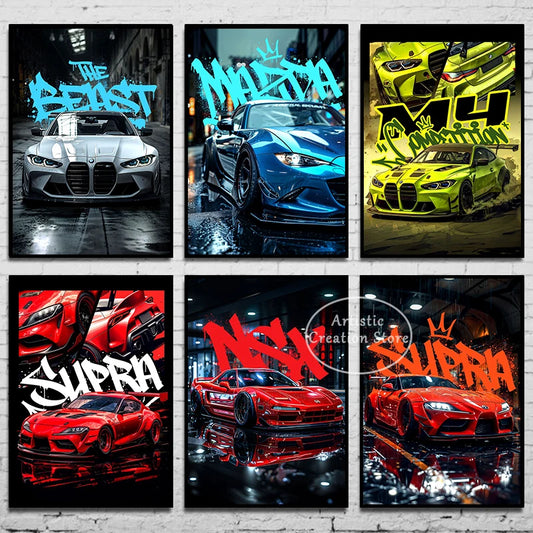 Street Style Super Car Canvas Poster