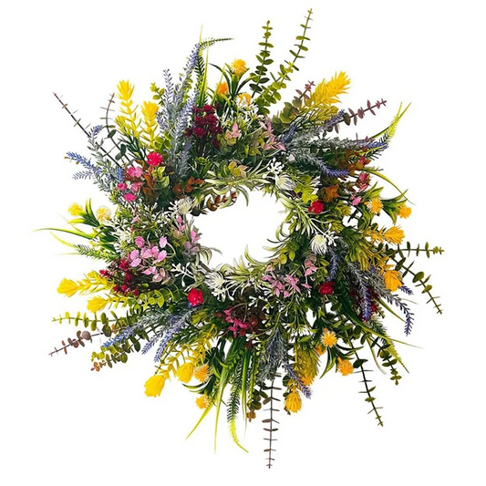 Spring & Summer Wreath – 18in Artificial Front Door Decor