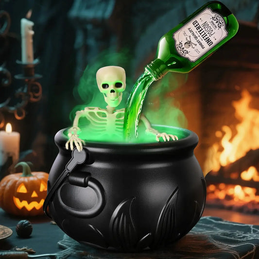 Halloween Witch Cauldron with Fog & LED