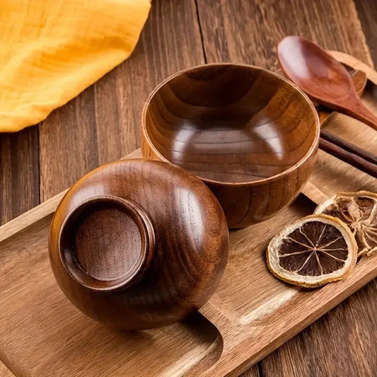 Natural Wooden Soup & Salad Bowl