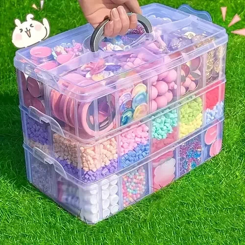 4-Layer Plastic Storage Box – Organizer for Jewelry, Beads, Toys & Accessories