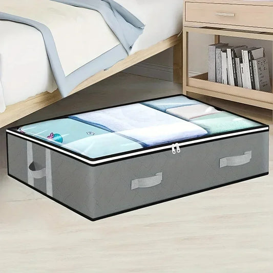 1/2/3pcs Underbed Storage Box – Dustproof Organizer with Reinforced Handles for Comforters, Blankets, Pillows & Toys