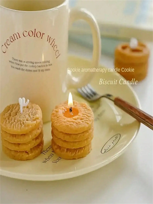 Four Cookies Aromatherapy Candles – Creative Gift Box Set with Modeling Wax