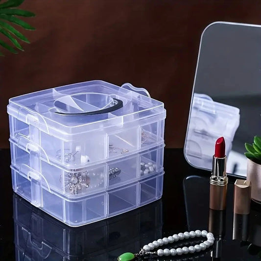 3-Layer Clear Jewelry & Craft Storage Box