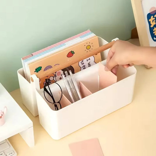 Portable Desktop Pen Holder – Large Capacity Stackable Stationery Organizer for School & Office