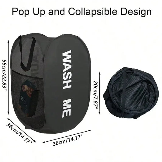 Portable Pop-Up Mesh Laundry Hamper – Collapsible & Breathable Laundry Basket