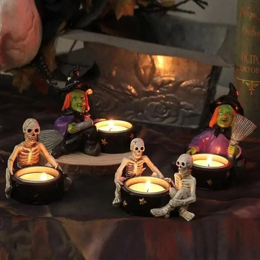 Halloween Skull Candle Holder