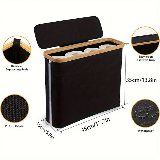 Waterproof Bathroom Toilet Paper Storage Basket with Lid