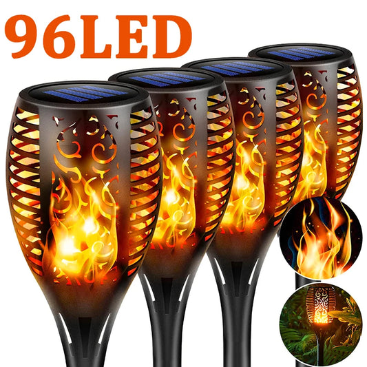96LED Solar Flame Torch Light
