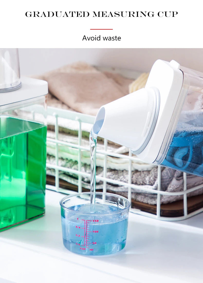 2300ml Airtight Laundry Detergent Storage Container – Clear Jar with Lid & Labels for Powder, Bleach, or Grains