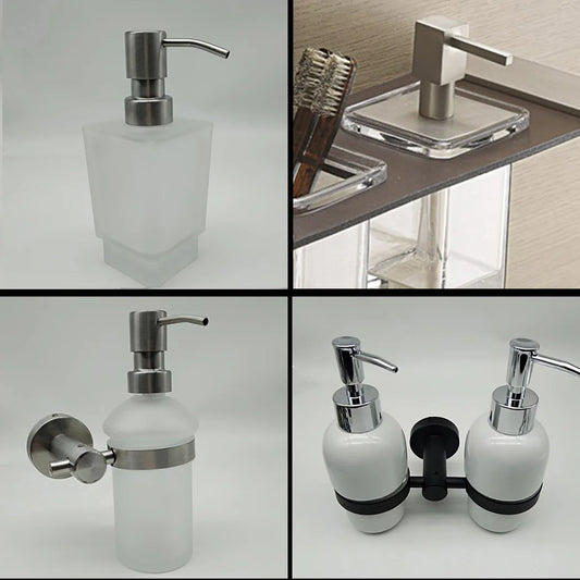Square & Round Ceramic Glass Soap Dispenser – Wall-Mounted with Glass Replacement Parts