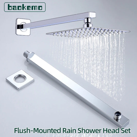 10/12" Rainfall Shower Head with Wall-Mount Arm