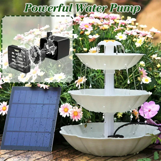 Solar Bird Bath Fountain – Detachable DIY Water Feature for Garden Decoration & Outdoor Bird Feeder