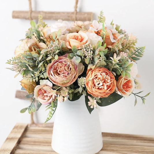 Autumn White Silk Roses