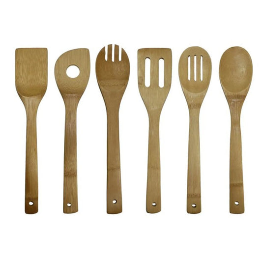 6PCS Kitchen Utensils Set – Wooden Handle Non-Stick Cookware Tools