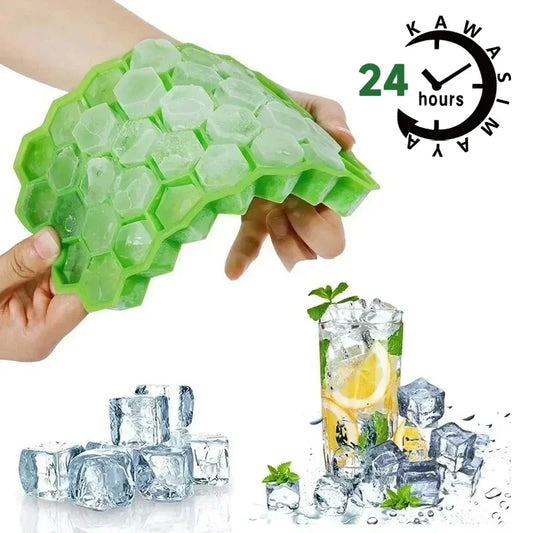 37-Cavity Silicone Ice Cube Tray with Lid – Reusable BPA-Free Popsicle & Ice Cream Mold