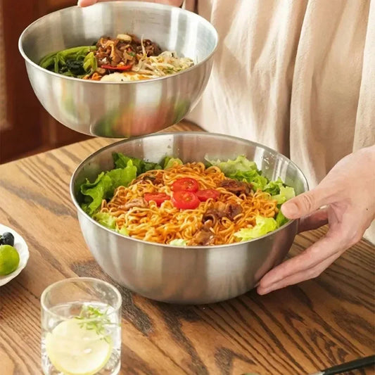 Stainless Steel Bowl Set with Scale – Large Capacity Mixing & Storage Bowls