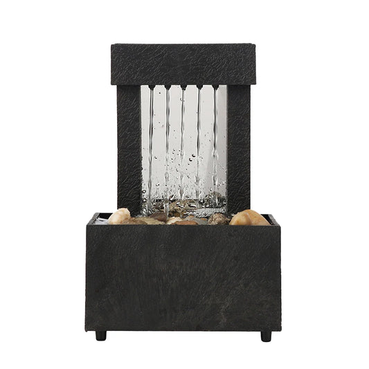 Indoor Waterfall Fountain – Flowing Water Desktop Ornament for Bedroom, Living Room & Study