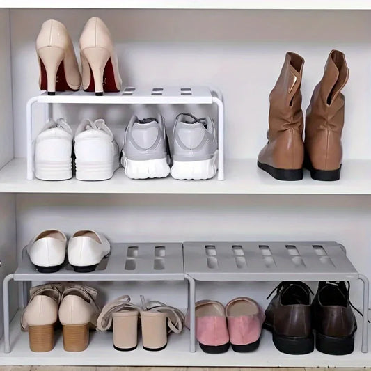 Adjustable Multi-Tier Plastic Shoe Rack – Space-Saving Organizer for Home & Dorm