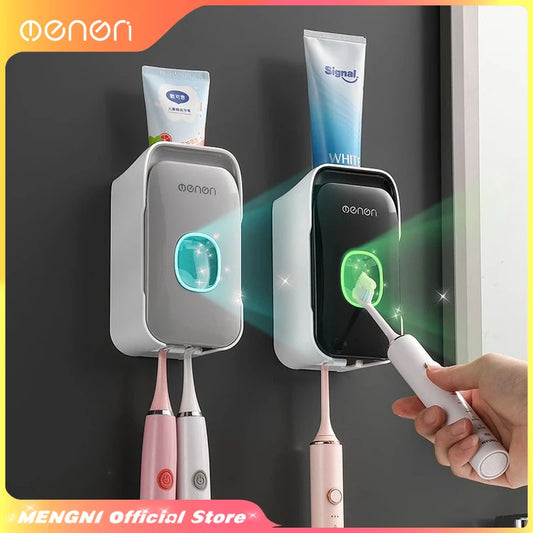 MENGNI Automatic Toothpaste Dispenser with Toothbrush Holder
