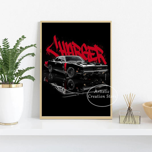 Street Style Super Car Canvas Poster